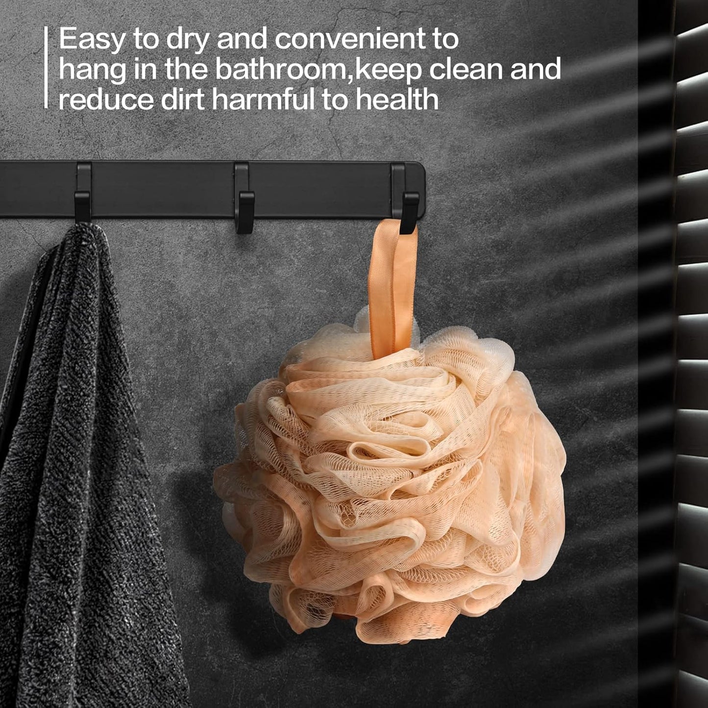 Fishent Loofah Bath Sponge Shower Loofahs, 4 Pack Soft Loofa Exfoliating Body Scrubber Mesh Shower Puff Pouf Ball Luffa for Men and Women(50g/pcs)