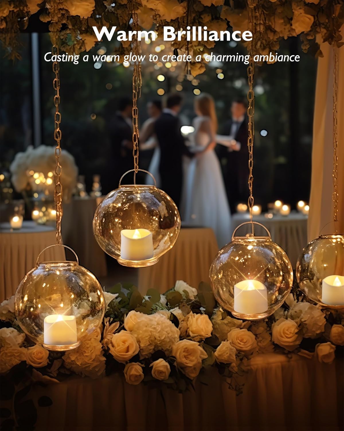 Homemory 12Pcs Flickering Flameless Candle Battery Operated, 200+Hours Fake Electric LED Tea Lights for Votive, Centerpiece Table Decorations, Wedding, Aniversary, Halloween,