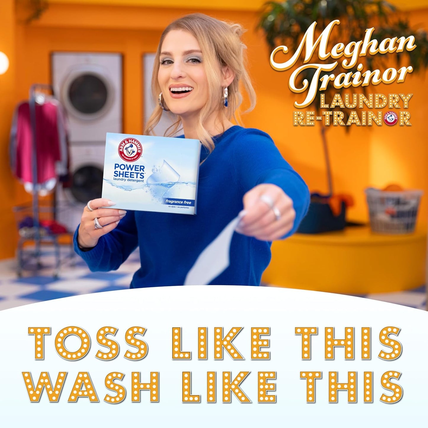 ARM & HAMMER Power Sheets Laundry Detergent, Fragrance Free, Dermatologist Tested Concentrated Laundry Detergent Sheets, 50 Count, up to 100 Small Loads