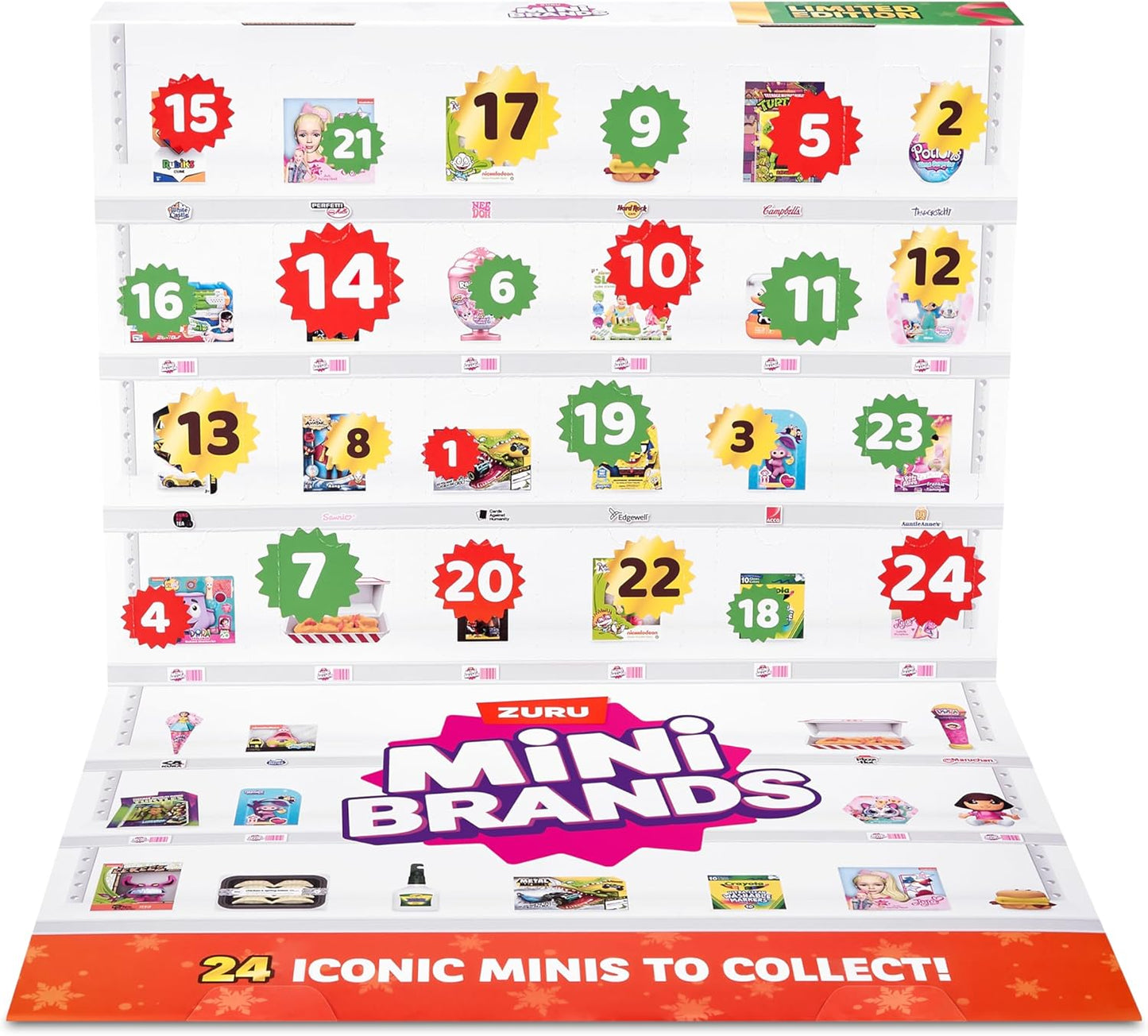 Mini Brands Advent Calendar 2024 by ZURU Mini Brands Limited Edition Advent Calendar, Includes Mini Brands, Mini Toys & Foodie Mini Brands, Mystery Collectibles Toys Comes with 24 Minis