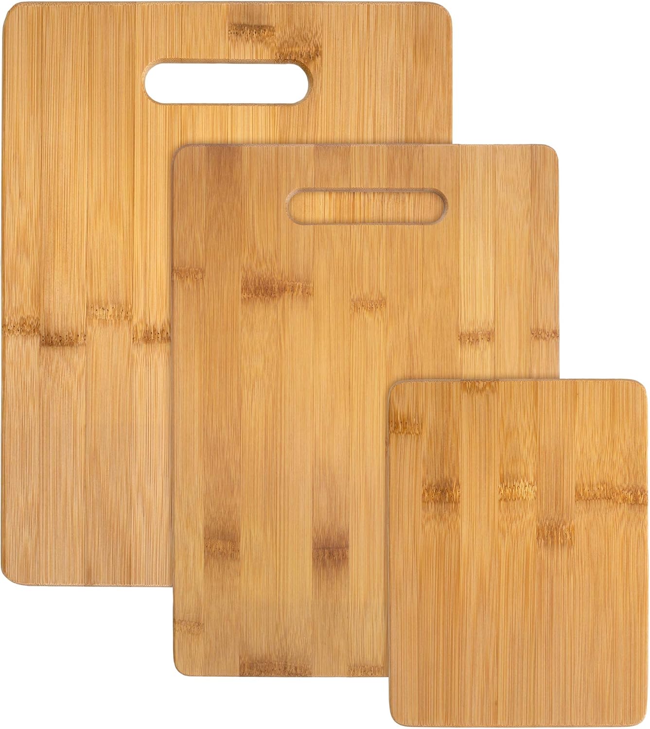 Totally Bamboo 3-Piece Bamboo Cutting Board Set – Wooden Cutting Boards for Kitchen – Great for Chopping and Serving – Large, Medium & Small Sizes for Food Prep