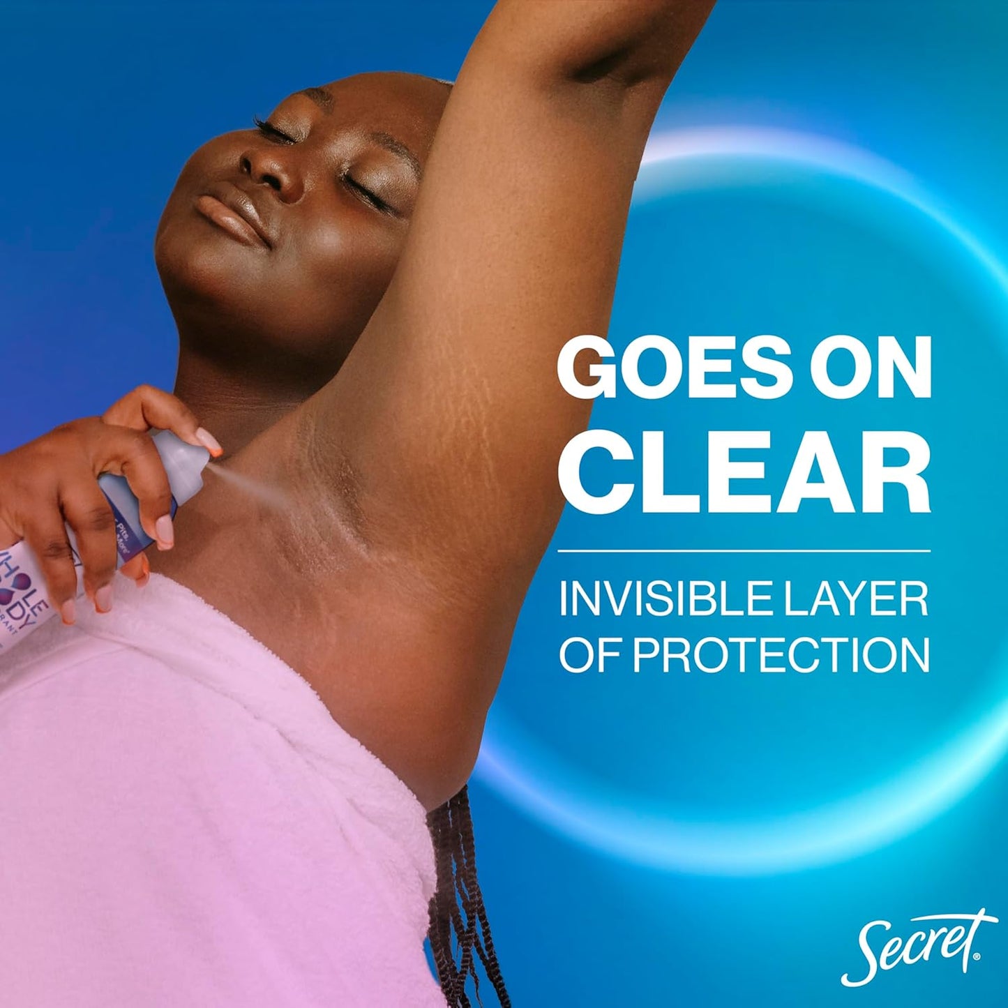 Secret Whole Body Deodorant Spray for Women, Lilac & Waterlily Scent, Aluminum Free Deodorant Spray, 72 HR Odor Protection, 3.5 oz