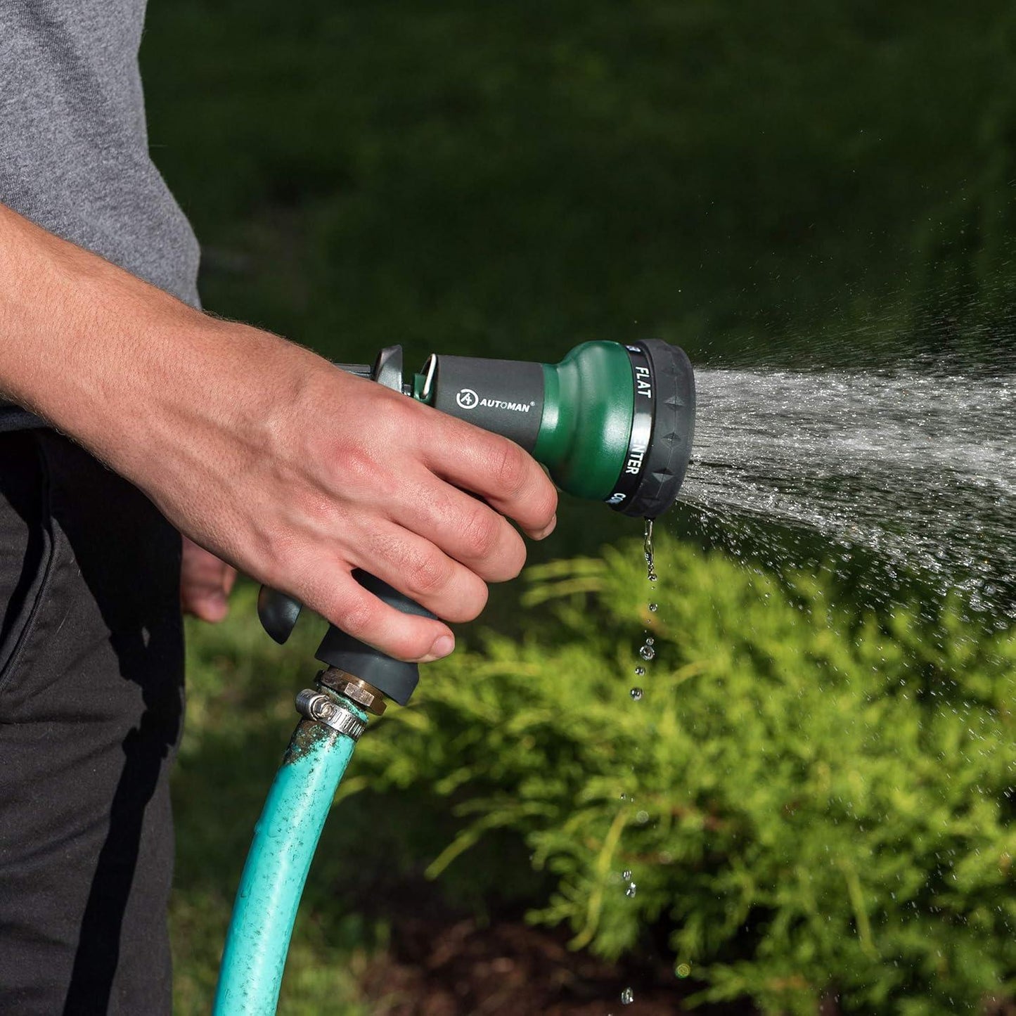 ABS Garden Hose Nozzle with 7 Spray Patterns, Slip-Resistant for All Uses - Cart Shape