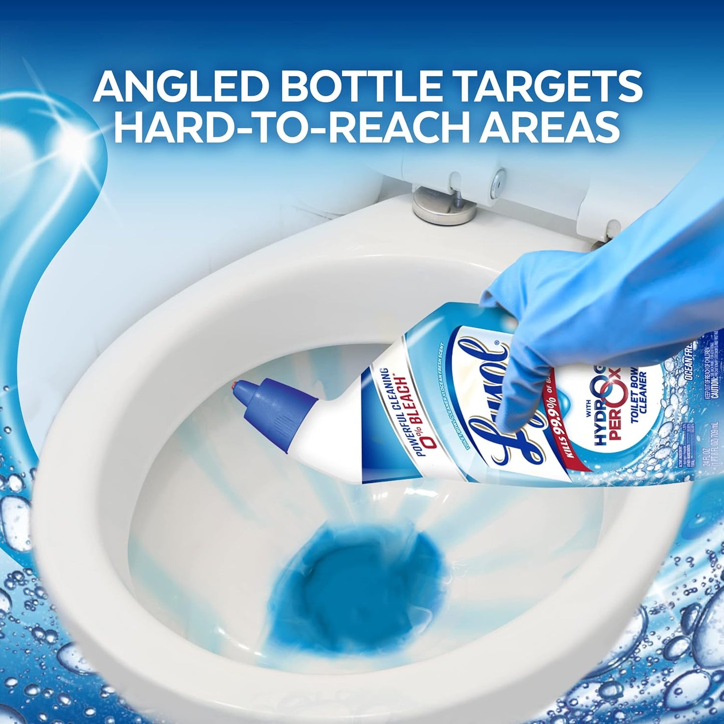 Lysol Toilet Bowl Cleaner Gel, for Cleaning and Disinfecting, Bleach Free, Ocean Fresh Scent, 24oz