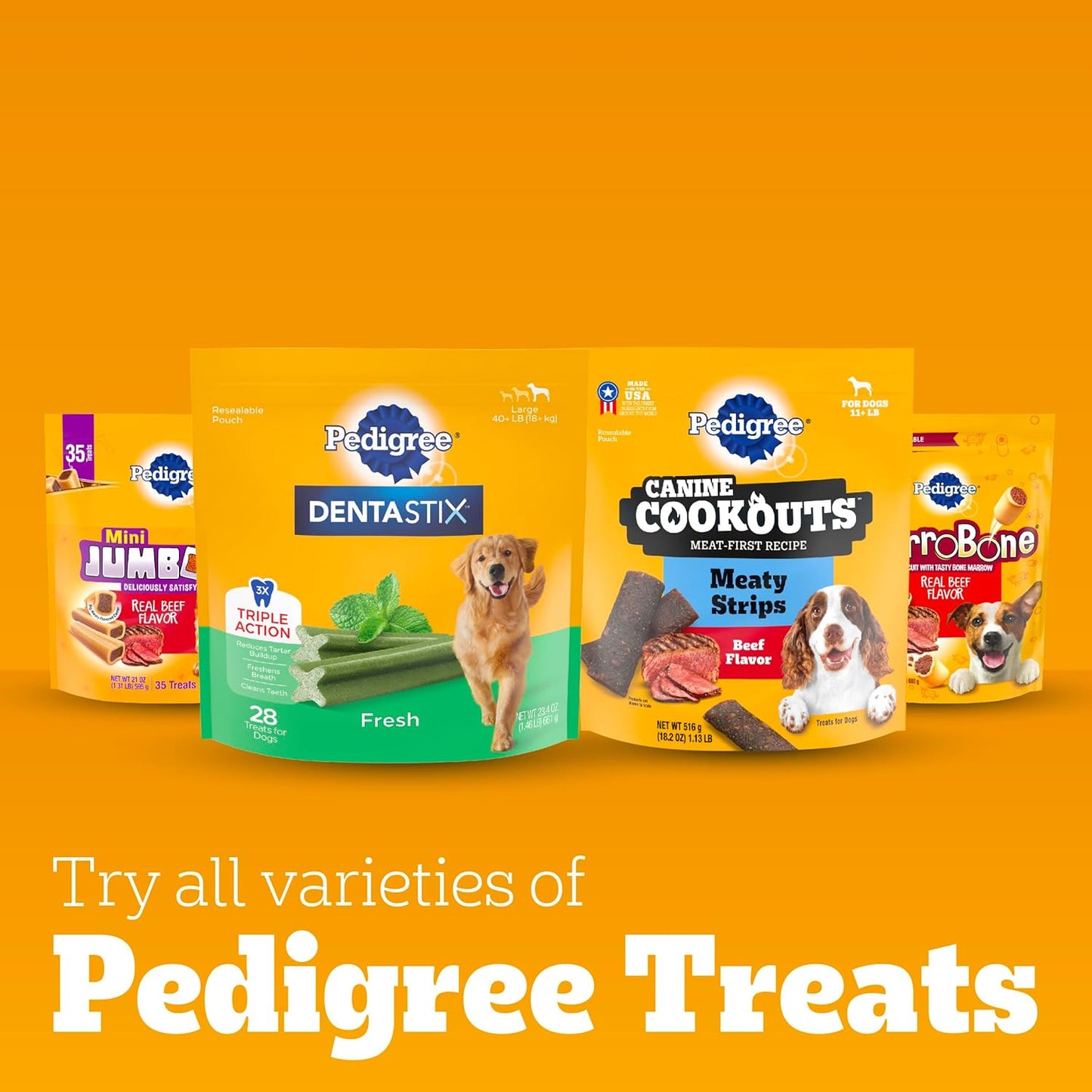 PEDIGREE DENTASTIX Large Dog Dental Care Treats Original, Beef & Fresh Variety Pack, 2.73 lb.Pack (51 Treats)