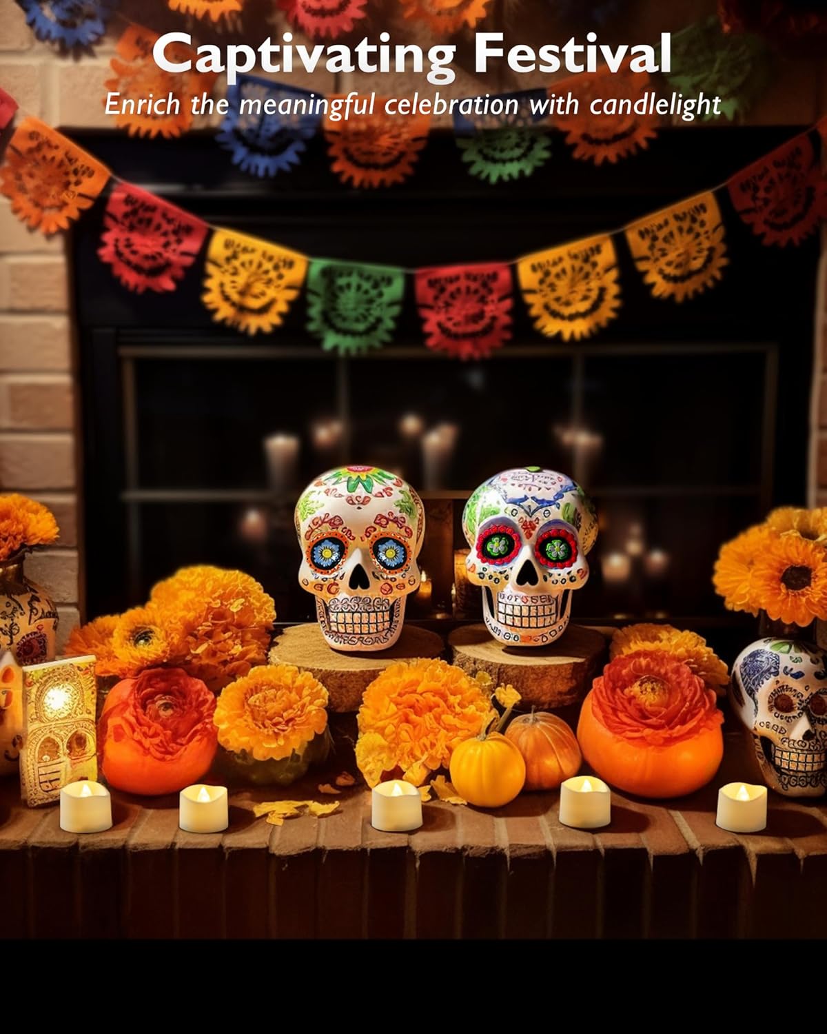 Homemory 12Pcs Flickering Flameless Candle Battery Operated, 200+Hours Fake Electric LED Tea Lights for Votive, Centerpiece Table Decorations, Wedding, Aniversary, Halloween,