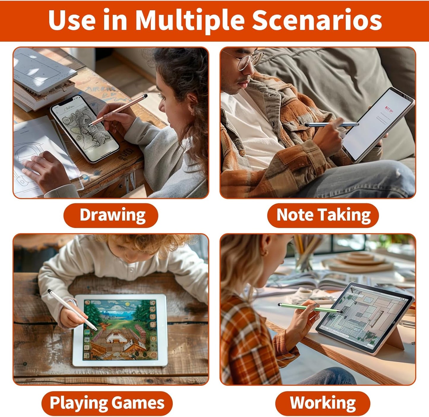 10 PCS Stylus,Stylus Pen for Touchscreen,Stylus 2-in-1 High Sensitivity & Precision Suitable for Touch Screens of iPhone/ipad/Android Tablets(10 Stylus Pen + 20 Tips)