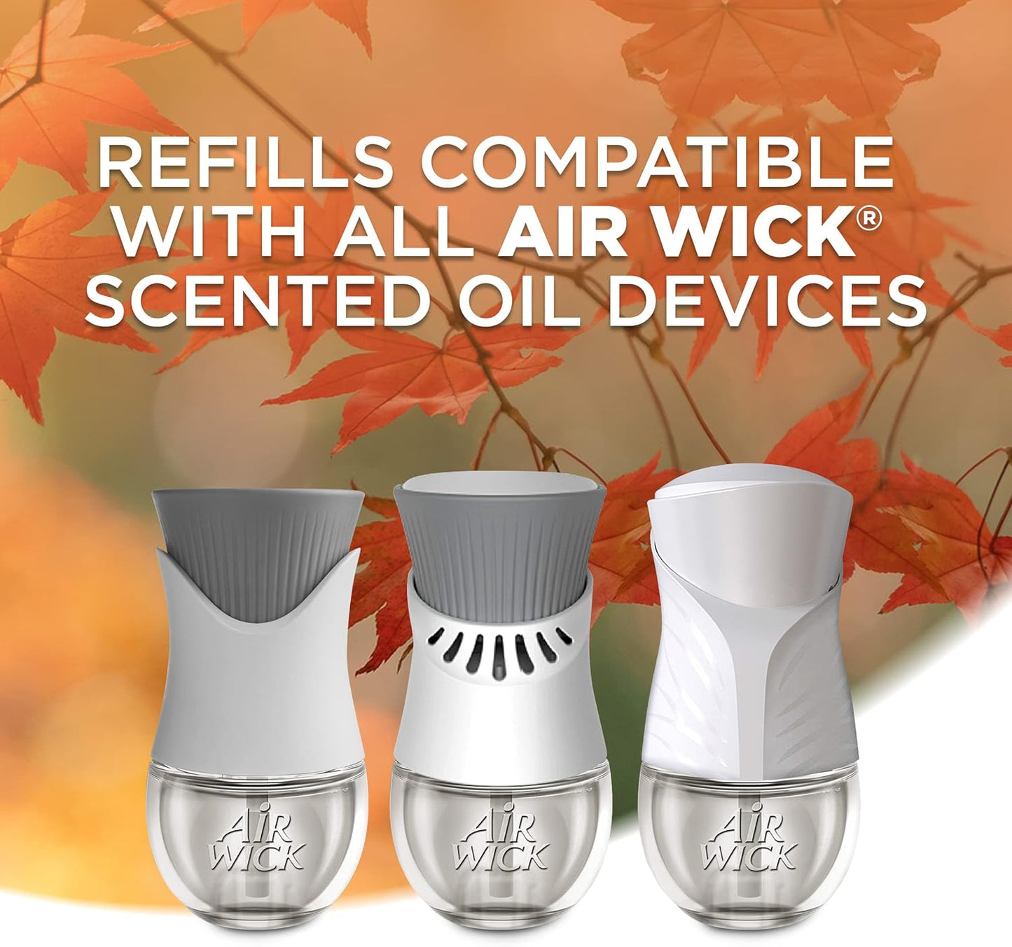 Air Wick Plug in Scented Oil Refill, 7ct, Pumpkin + Brown Sugar Mixed Pack, Fall Scent, Essential Oils, Air Freshener