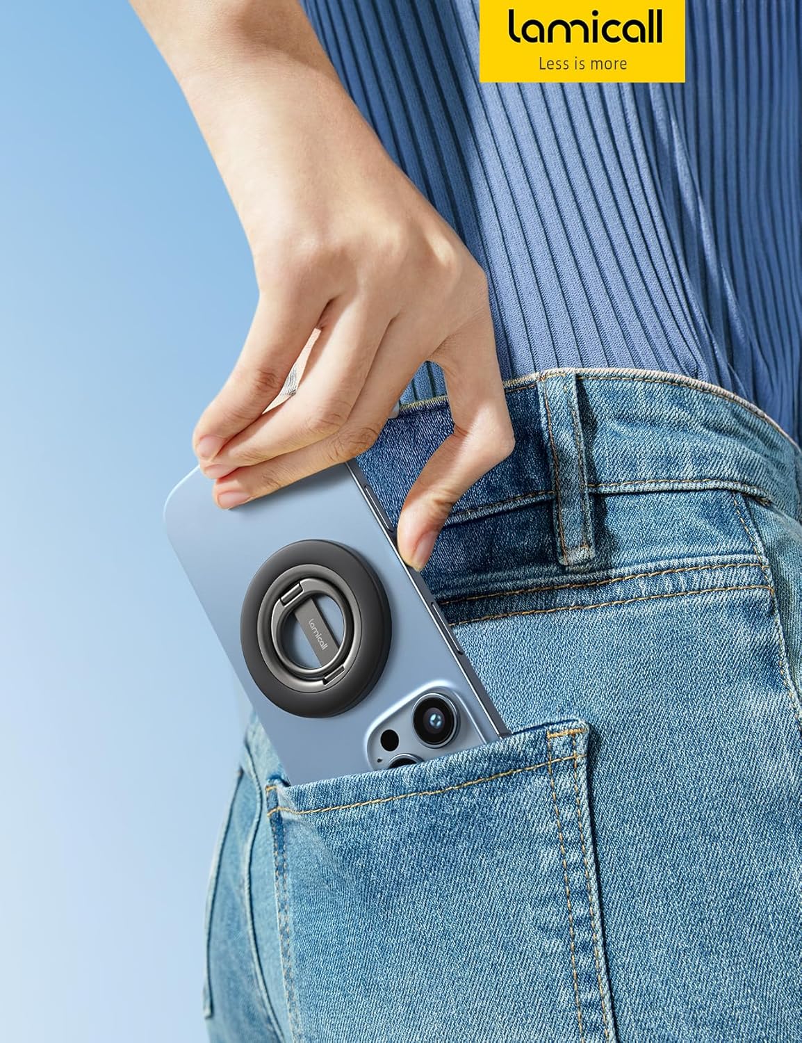 Lamicall for MagSafe Magnetic Phone Ring Grip - 360° Rotation Finger Grip Holder Stand, Super Magnet Cell Phone Kickstand Ring, Mag Safe Accessories for iPhone 17 16 15 14 13 12 Pro Max Air, Androids