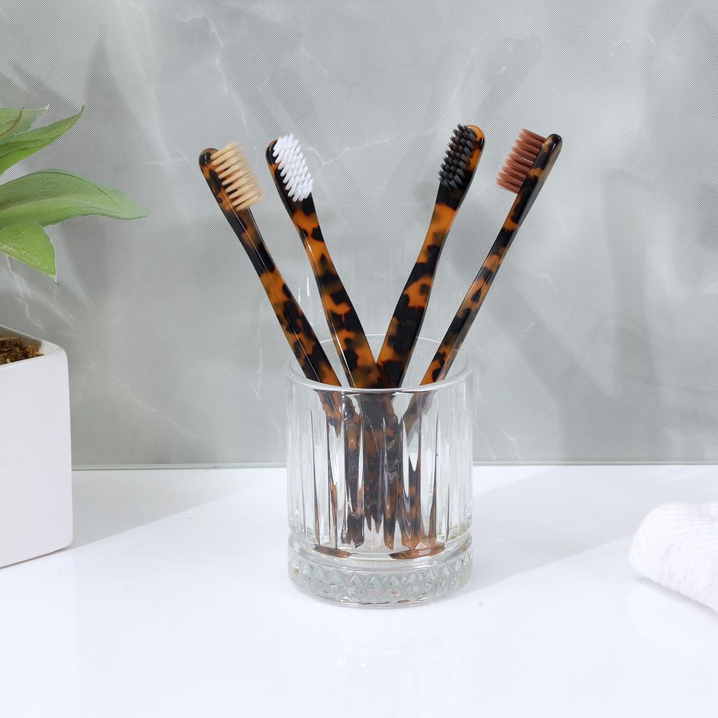 Biodegradable Eco-Friendly Cellulose Acetate Toothbrushes - 8 Count