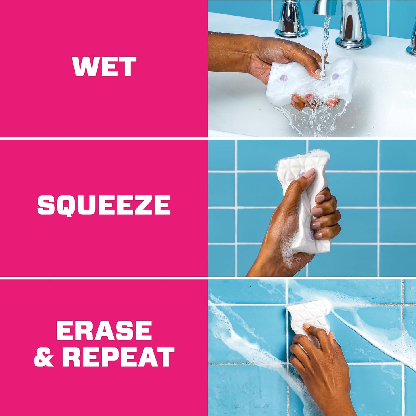 Mr. Clean Magic Eraser Sponge, Bathroom Cleaner, Shower Cleaner, Tub Cleaner, Soap Scum Remover, Bathroom Cleaning Supplies, Dawn Cleaning Power with Febreze Lavender Scent, Ultra Bath, 5ct