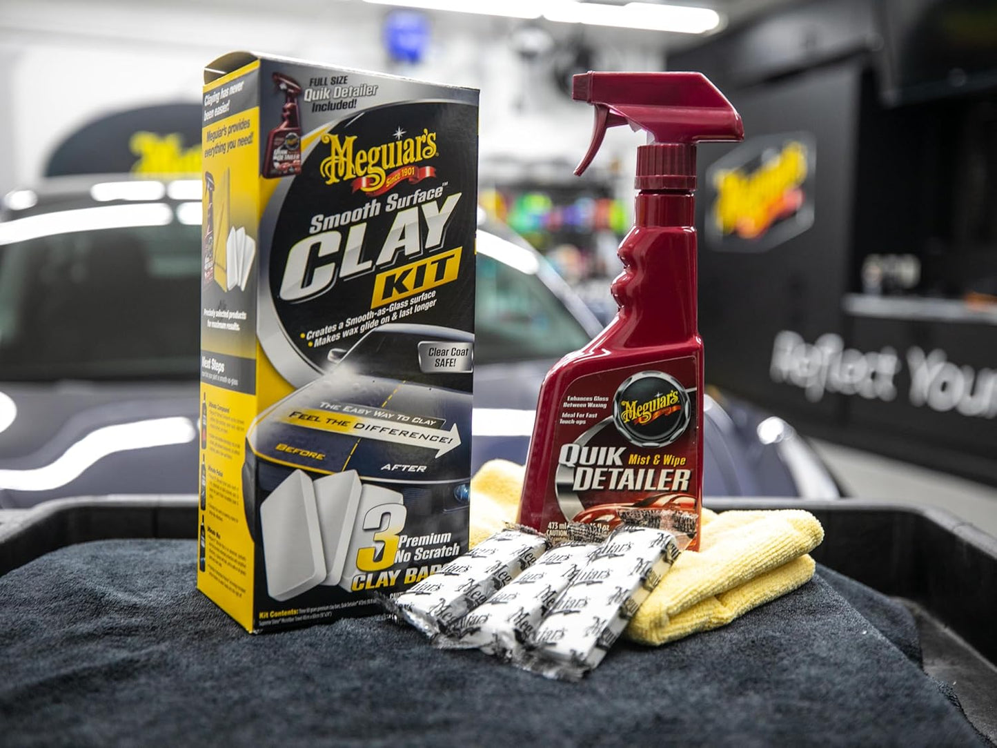 Meguiar's G191700 Smooth Surface Clay Kit, Safe and Easy Car Claying for Smooth as Glass Finish