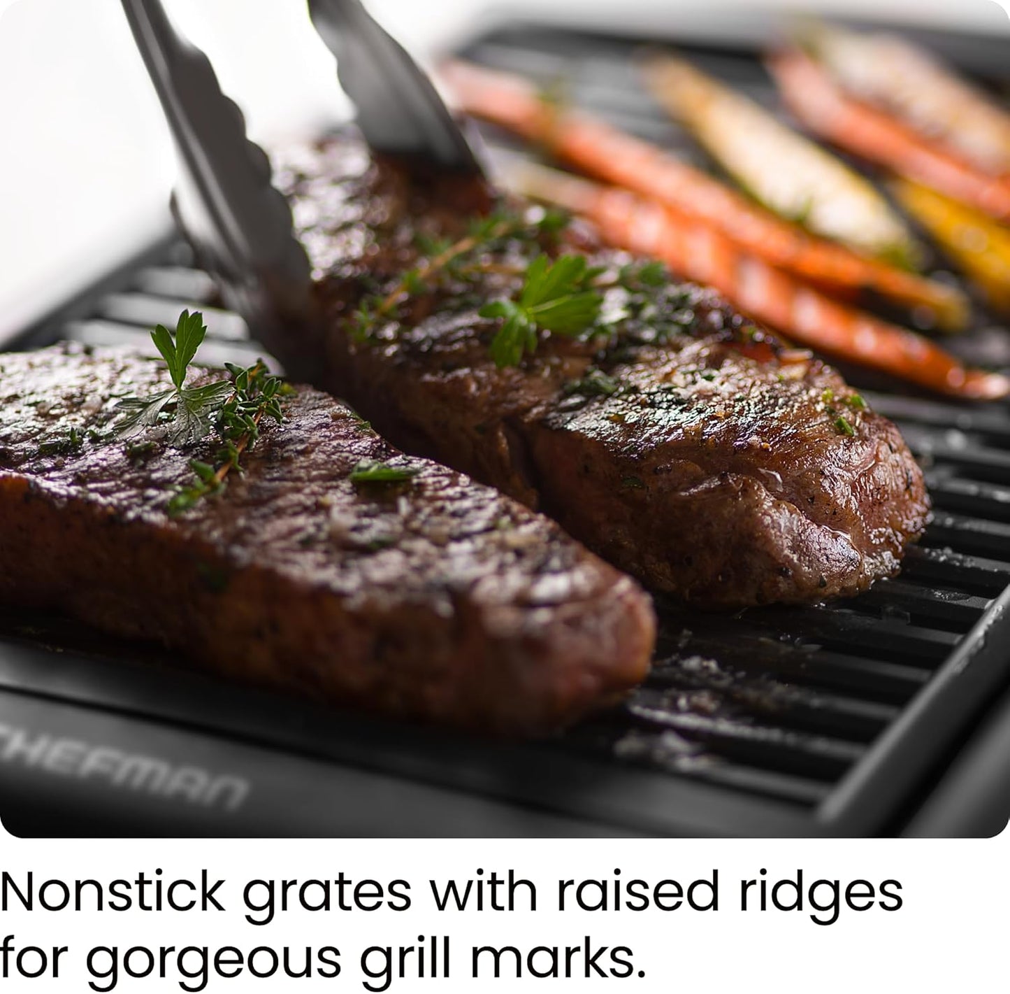 Chefman Electric Smokeless Indoor Grill w/ Non-Stick Cooking Surface & Adjustable Temperature Knob from Warm to Sear for Customized BBQing, Dishwasher Safe Removable Water Tray, Black