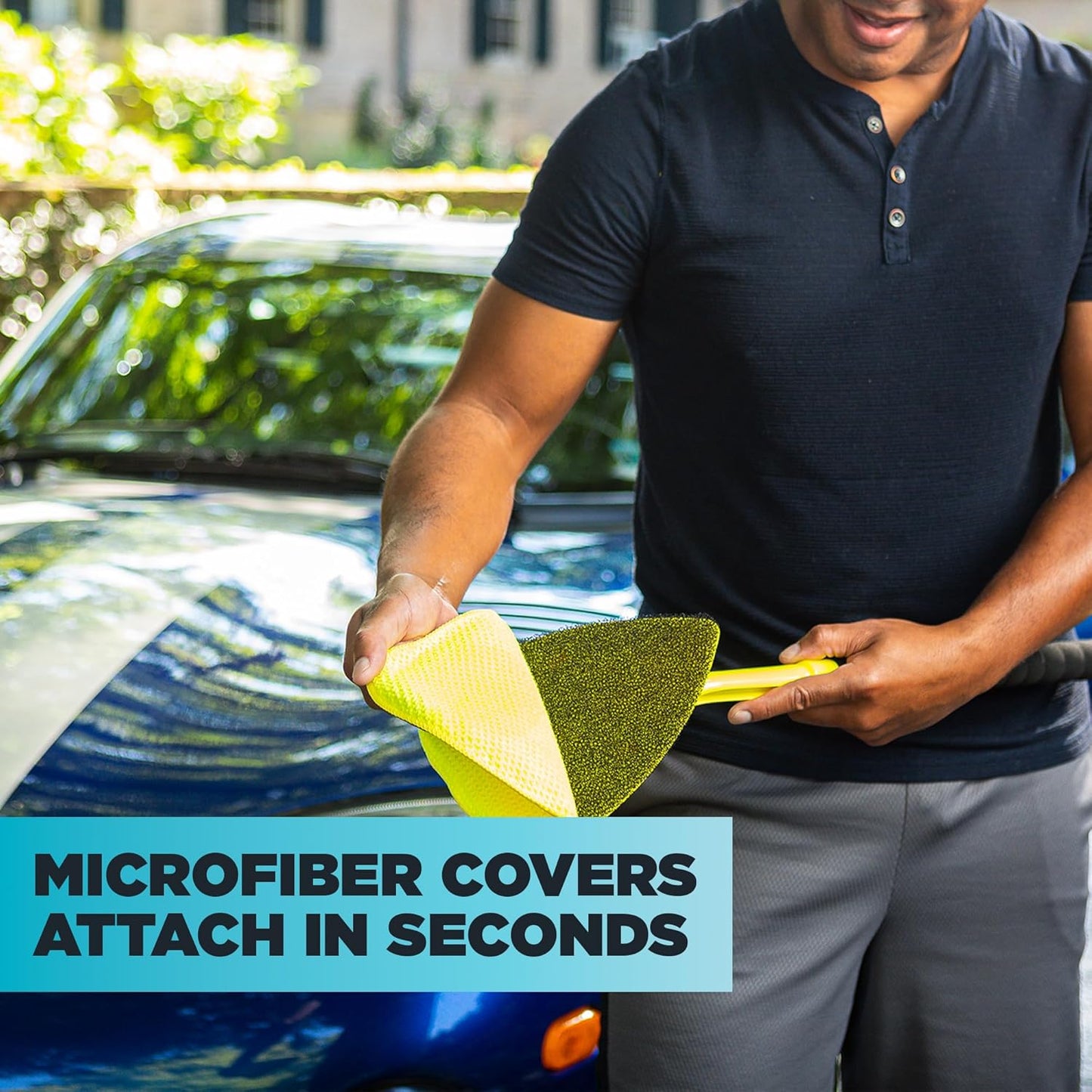 Invisible Glass 95160 Reach & Clean Glass Windshield Cleaner Tool Kit With Extendable Handle, (2) Reusable Quick Change Microfibers, and Storage Bag for Auto Windshield, Trucks, SUVs, RVs, and Windows