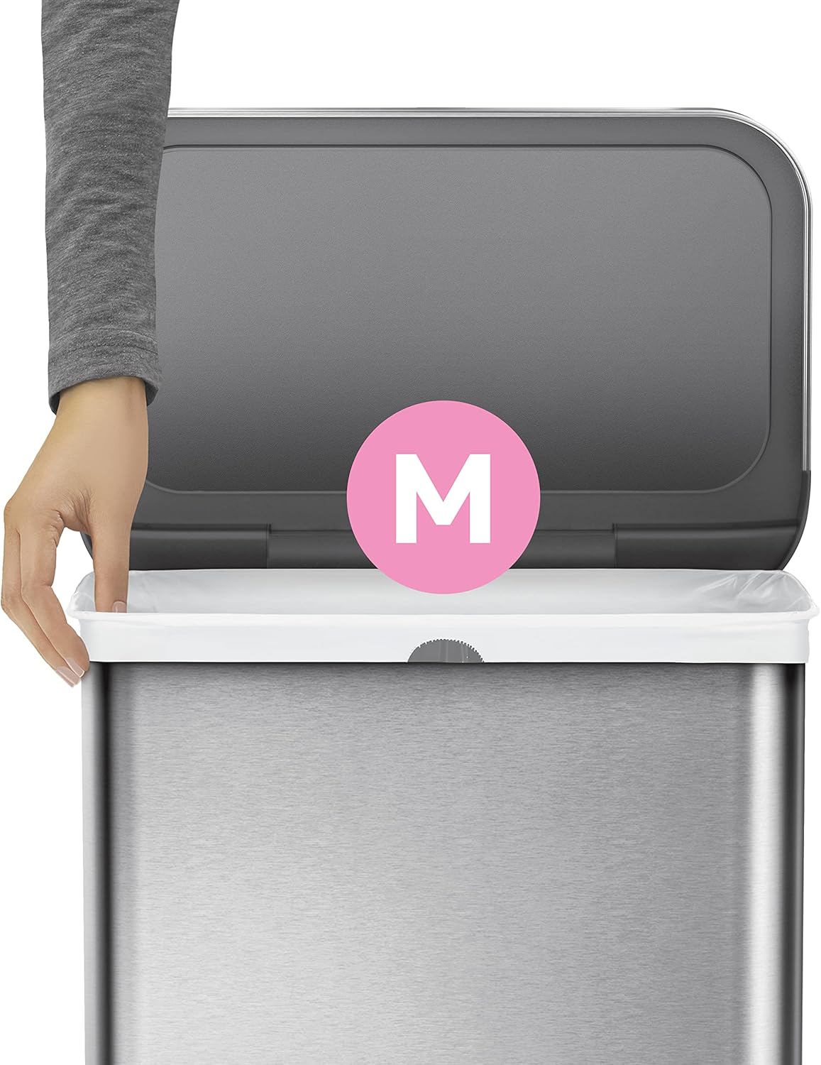 simplehuman Code M 100 Count, Dispenser Pack Custom Fit Liners, Drawstring Trash Bags, 45 Liter / 11.9 Gallon, White