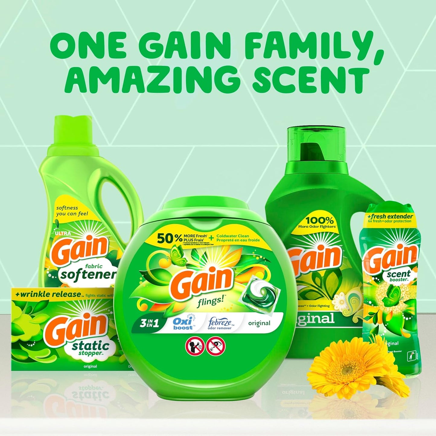 Gain Liquid Laundry Detergent, Original Scent, 194 fl oz, 134 loads, Freshness + Odor Fighting, Laundry Detergent Liquid Soap