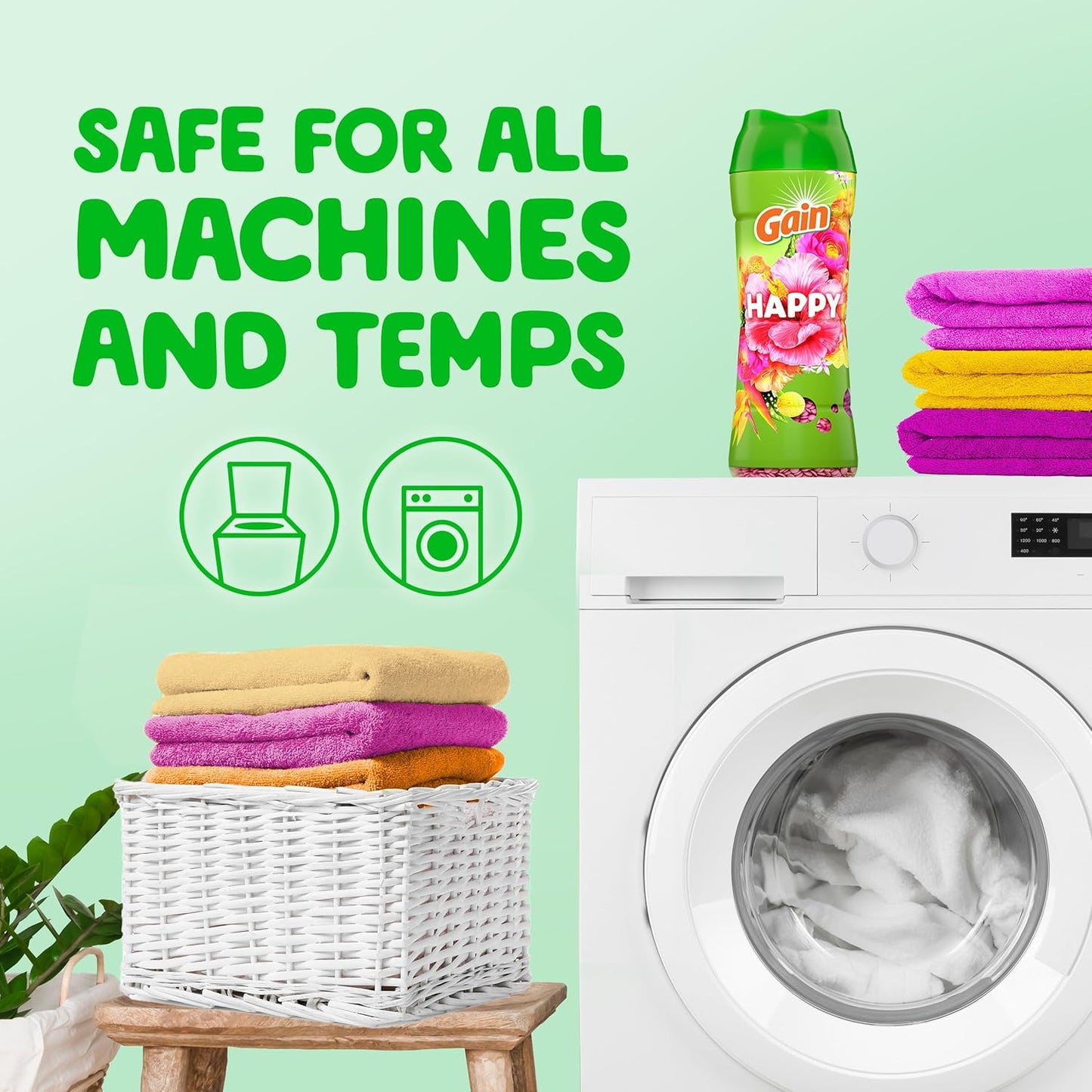 Gain Scent Booster Beads, In-Wash Laundry Scent Beads for Long-Lasting Freshness and Odor Protection, Happy Scent for an Enhanced Laundry Experience, 24 Oz (Packaging May Vary)