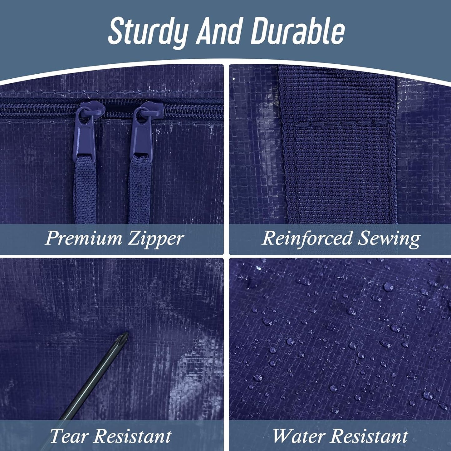 Fygrip 6-Pack Extra Heavy-Duty Large Moving Bags – Waterproof Storage Totes with Reinforced Zippers & Handles