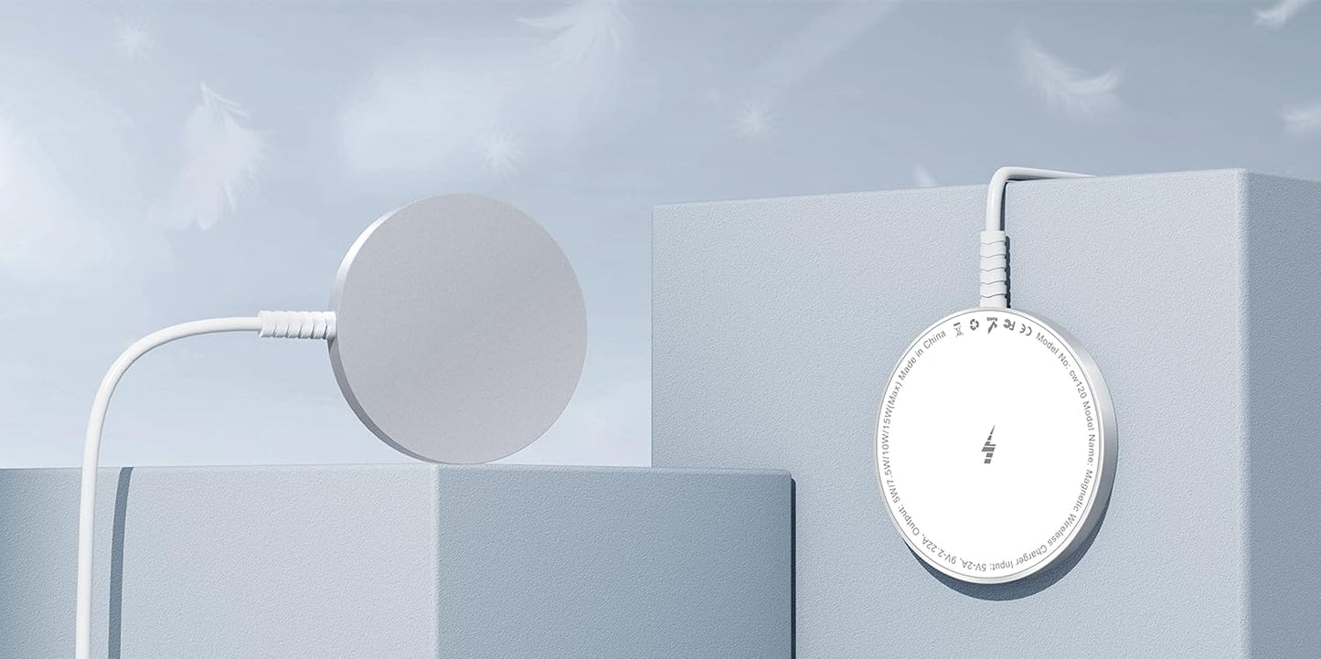 for MagSafe Charger: Magnetic Wireless Charging Pad for iPhone 17 16 15 14 13 12 Series & AirPods 4-2 Pro, Strong Magnet, Aluminum Alloy, USB-C/A Ports, Ultra-Thin & Portable, Ideal for Desk & Bedside