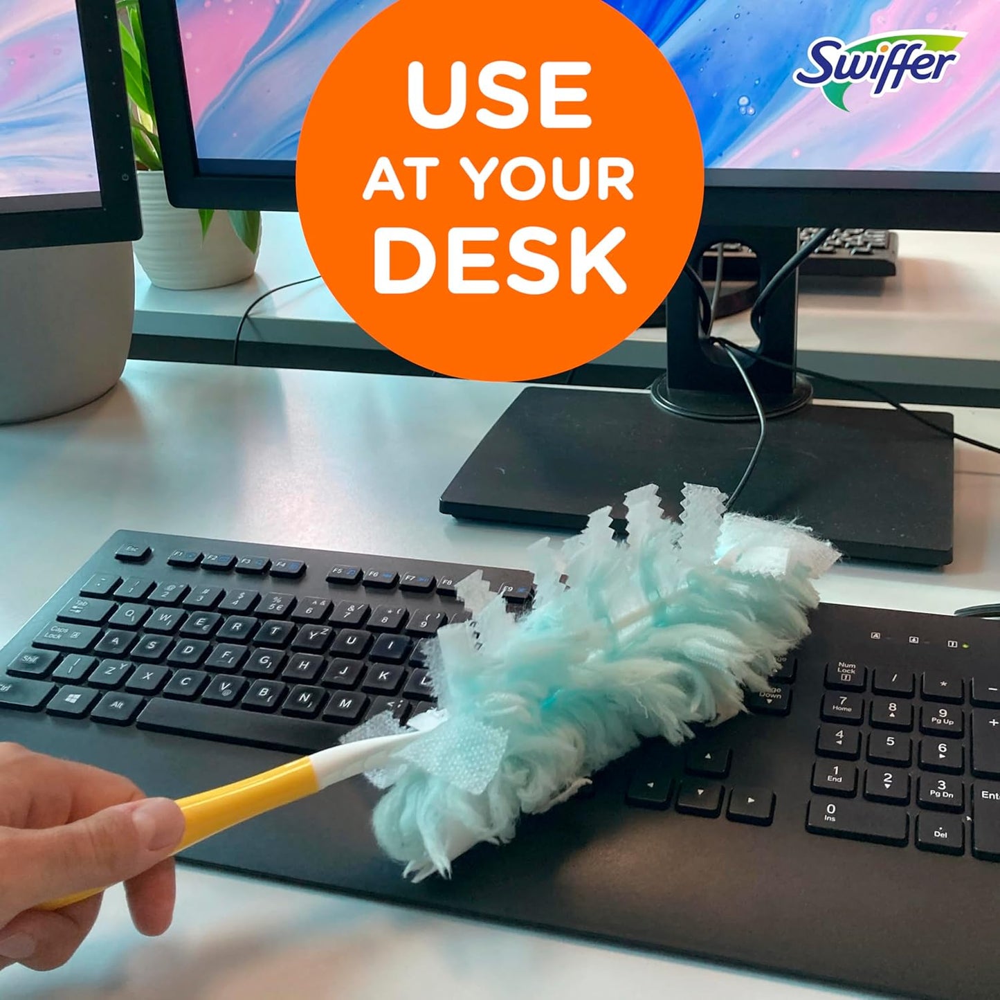 Swiffer Dusters Refill for Cleaning, Made by SWIFFER, Feather & Microfiber Duster Disposable Alternative, for Dusting Furniture, Blinds, Ceiling Fans, Walls, Helps Remove Allergens, Unscented, 18ct