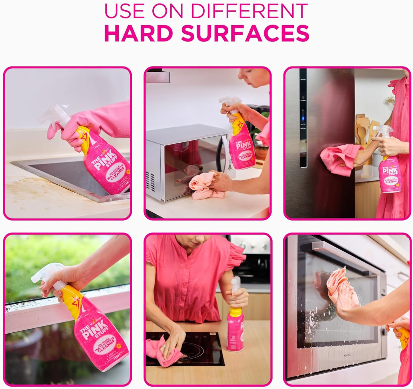 Stardrops The Pink Stuff Miracle Multi-Purpose Cleaner – Removes Grease, Grime, and Stains on Kitchens, Bathrooms, Floors, and More, 25 fl Oz