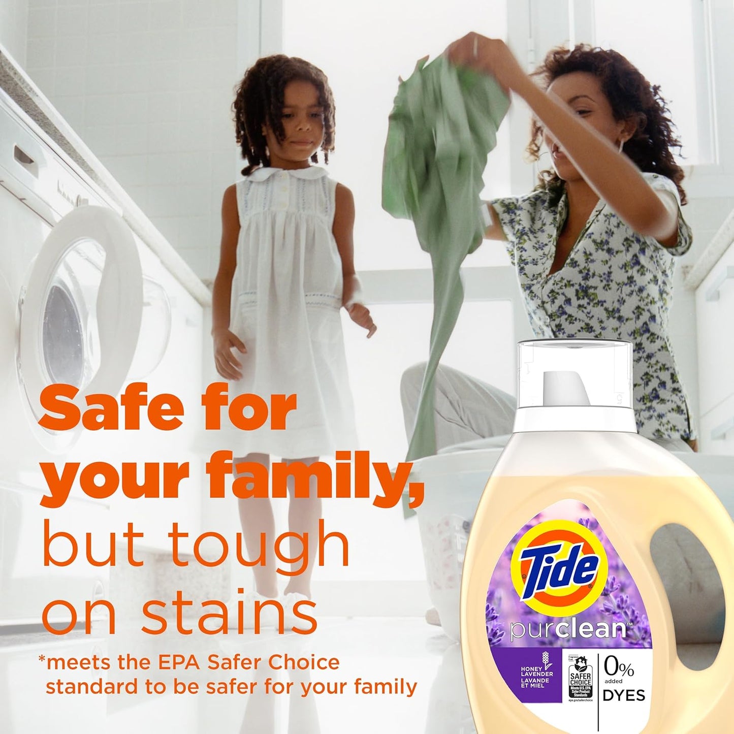 Tide Purclean Liquid Laundry Detergent, Honey Lavender Scent, 63 fl oz, 48 Loads
