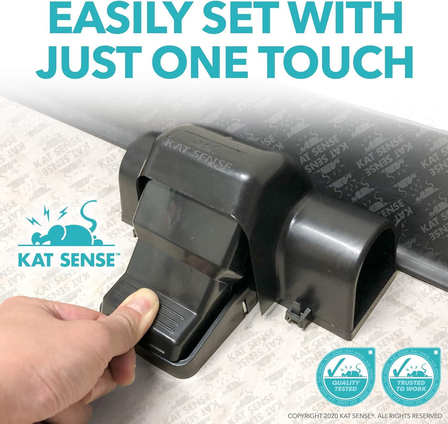 Kat Sense Covered Rat & Chipmunk Traps, Prevents Accidental Triggering with Tunneled Design, Quick Humane Kill, Indoor 'N Outdoor Mouse Snap Traps