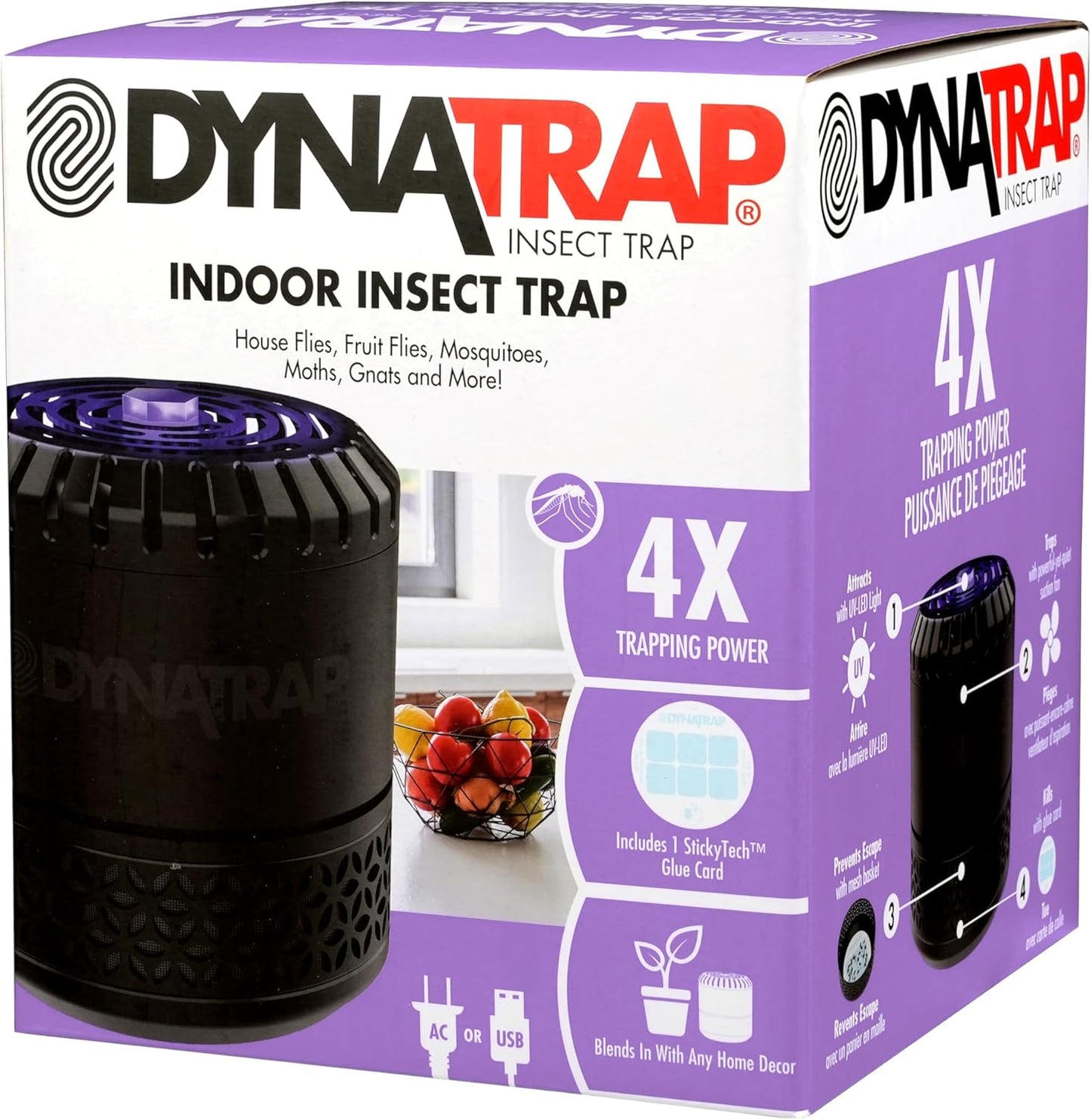 DynaTrap DT152 Indoor Insect Trap and Killer – Catches and Kills Fruit Flies, Gnats, Moths, Mosquitoes & Other Flying Insects