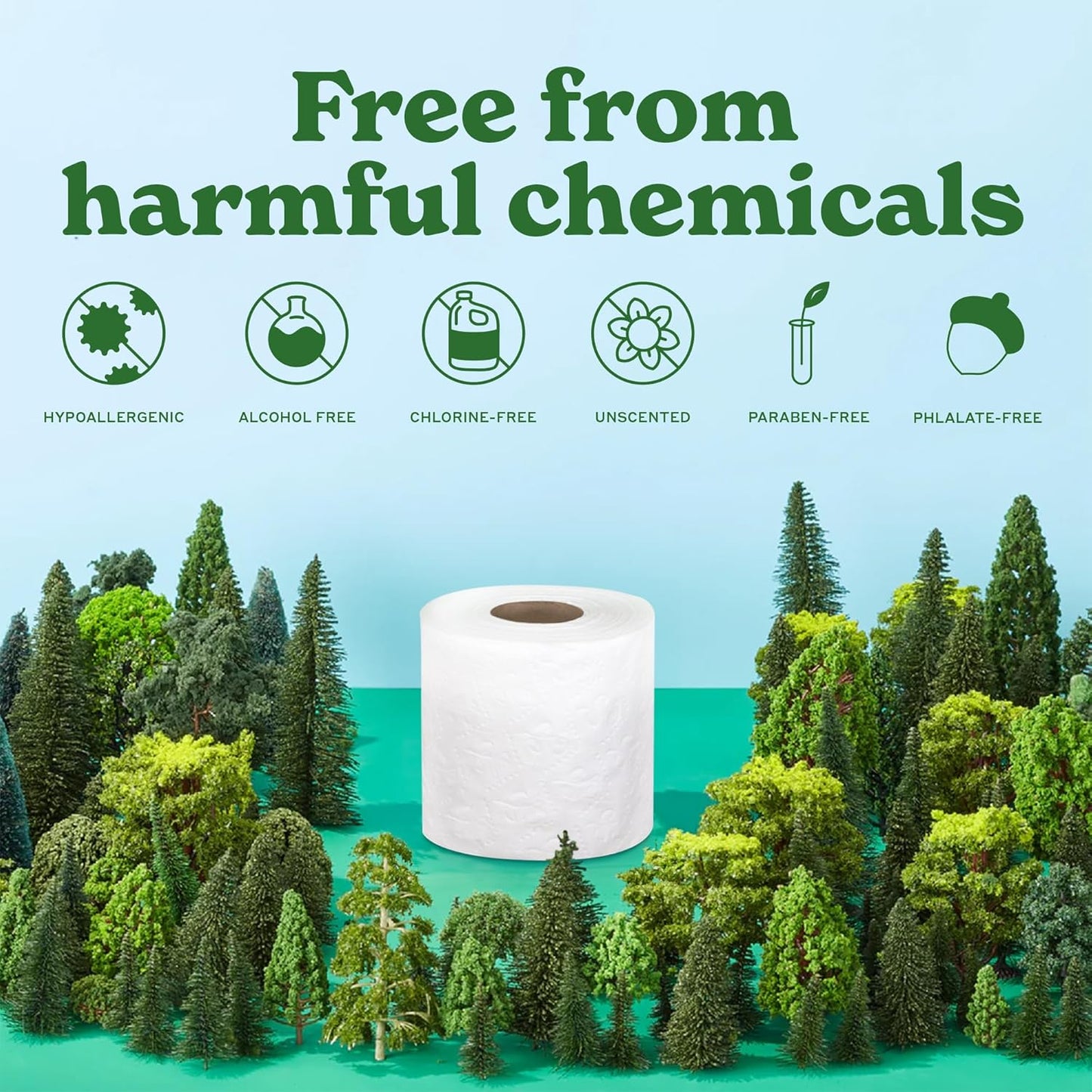 Caboo Tree Free Toilet Paper, Septic Safe Toilet Tissue, Non Toxic, Chemical Free, Non Toxic, 2 Ply Bathroom Toilet Paper | Pack of 24 Double Rolls, 300 Sheets Per Roll