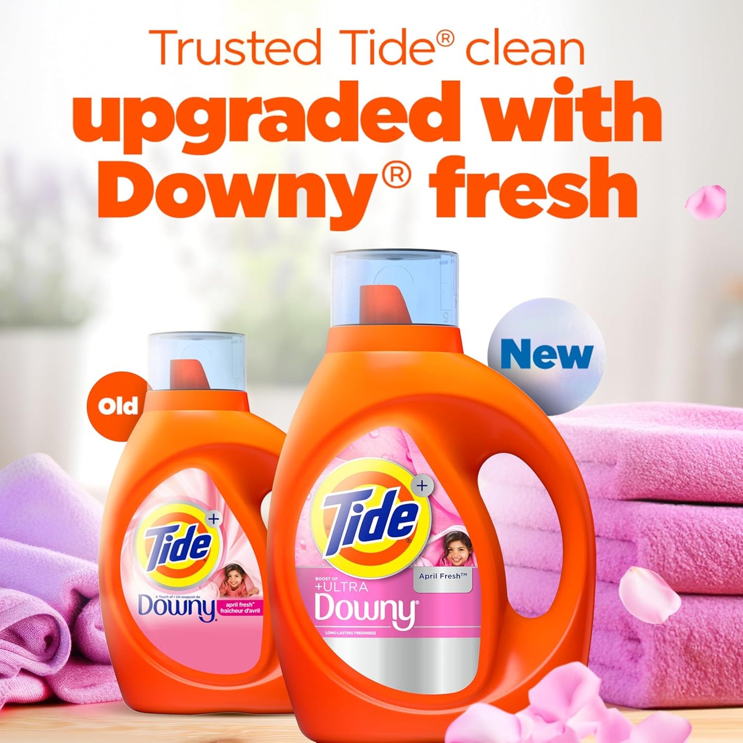 Tide Plus Boost of Ultra Downy Liquid Laundry Detergent, April Fresh Scent, 148 fl oz, 105 Loads, Laundry Detergent Liquid with Long-Lasting Freshness