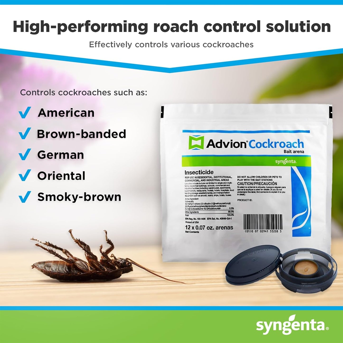 advion 68663 Arena 12ct Bag Cockroach Bait Station, White