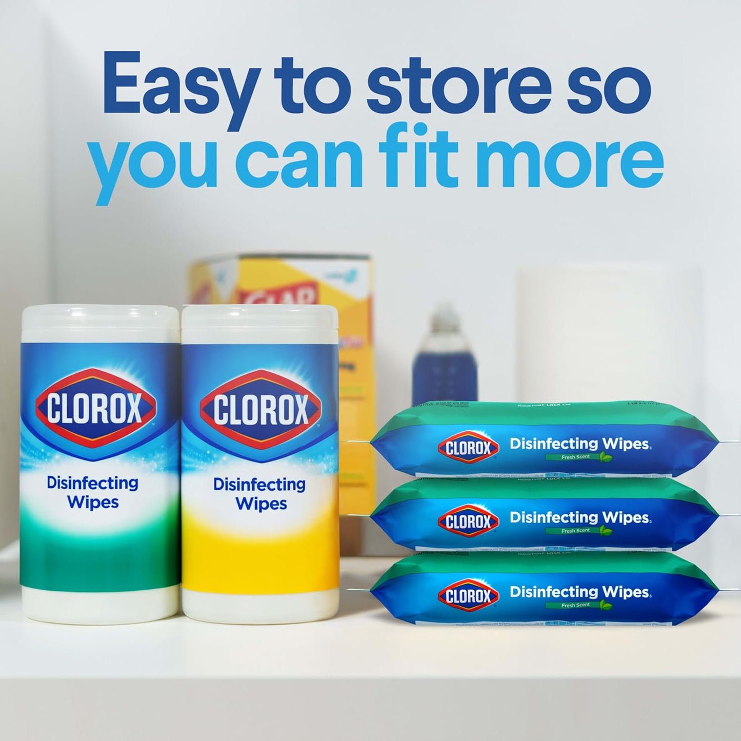Clorox Disinfecting Wipes, Bleach Free Cleaning Wipes, Household Essentials, Dorm Room Essentials, Fresh Scent, Moisture Seal Lid, 75 Wipes, Pack of 3 (New Packaging)