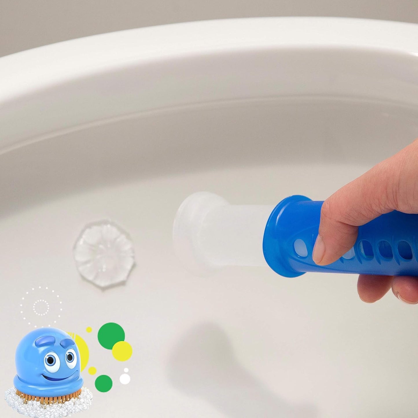 Scrubbing Bubbles Fresh Gel Toilet Bowl Cleaning Stamps, Helps Keep Toilet Clean and Helps Prevent Limescale & Rings, Rainshower Scent, 1 Dispenser with 24 Fresh Gel Stamps