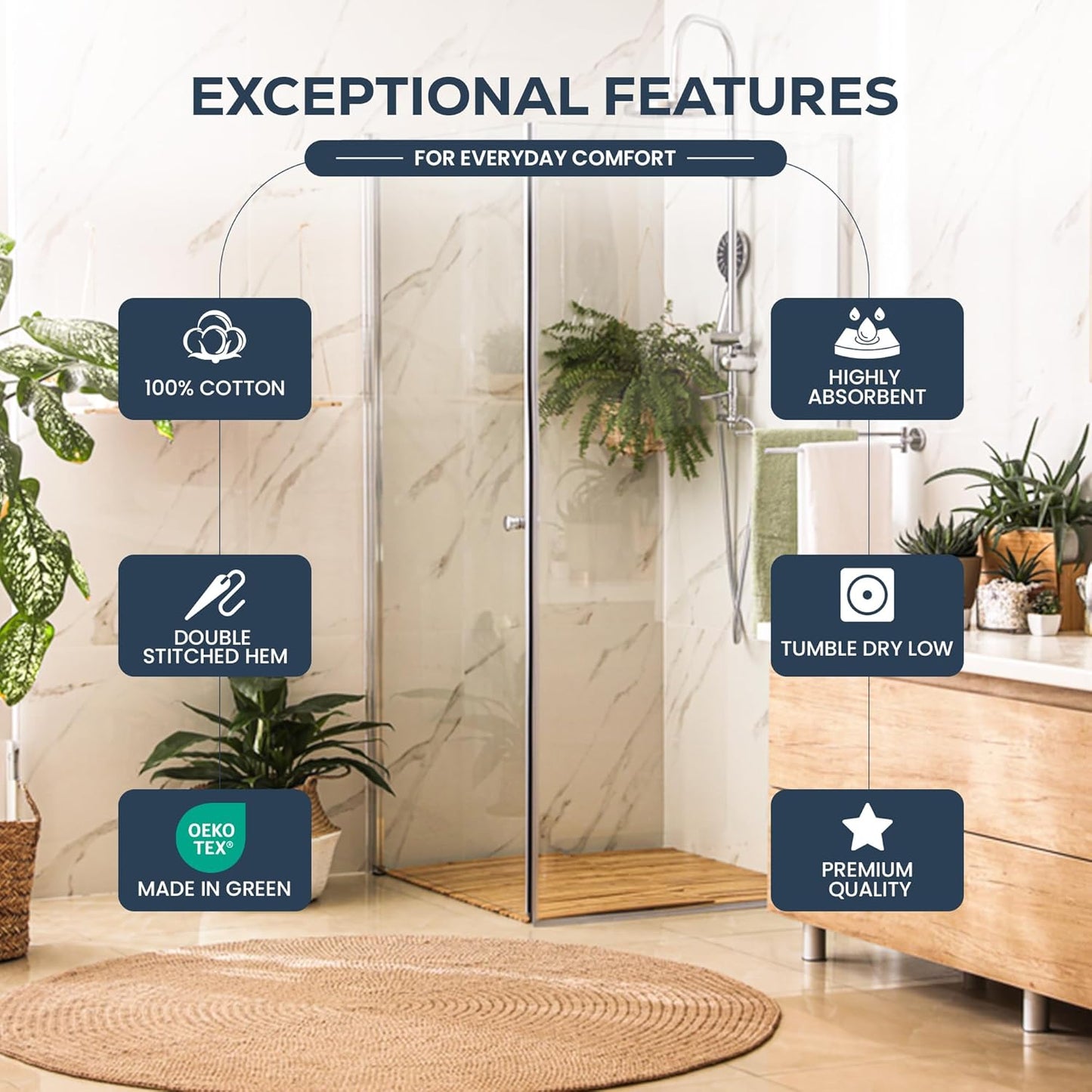 Utopia Towels 6 Pack Medium Bath Towel Set, 24 by 48 Inches, 500 GSM 100% Ring Spun Cotton, Lightweight and Highly Absorbent Quick Drying Premium Towels for Hotel, Spa and Bathroom, White