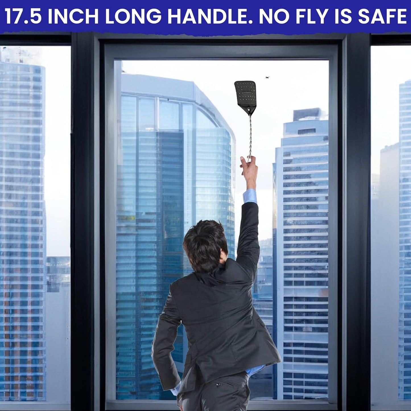 2 Leather Fly Swatter for Indoors. Long Handle, Heavy Duty Fly Swatter Manual Multi Pack. Flyswatters Heavy Duty Flyswatter 2 pack. Flies Swater Includes 4 Sticky Window Bug Traps. Mata Moscas Outdoor