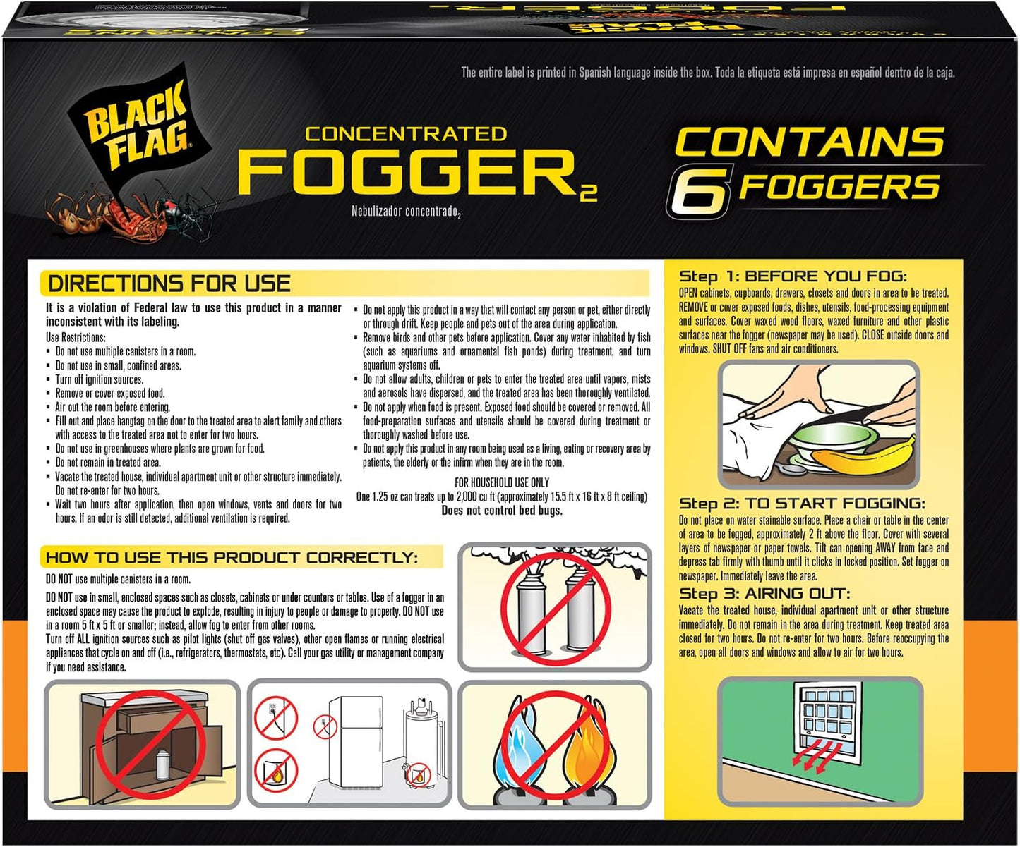 Black Flag Indoor Fogger, Pack of 6