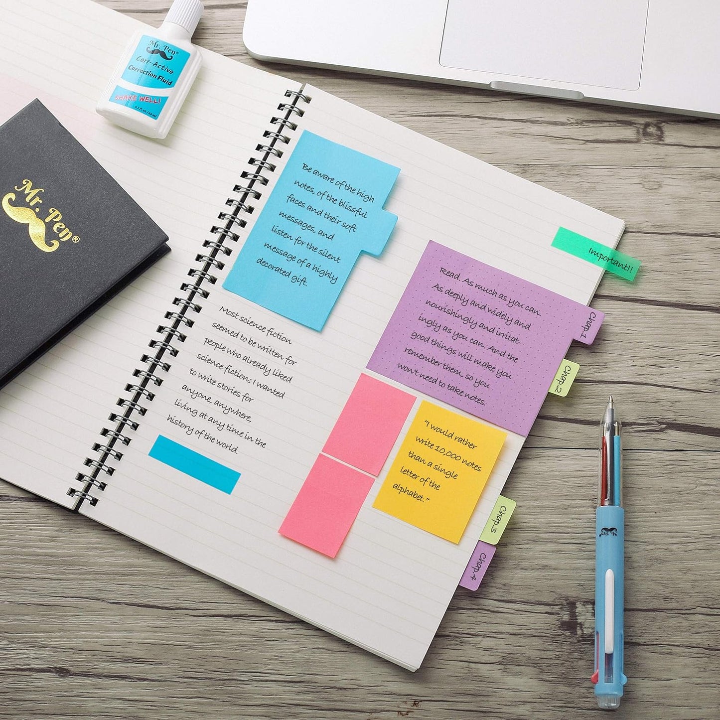 Mr. Pen- Sticky Notes Set, 410 Pack, School Supplies, Office Supplies, Planner Sticky Note Dividers Tabs, Book Notes, Bible Sticky Notes, Back to School Supplies
