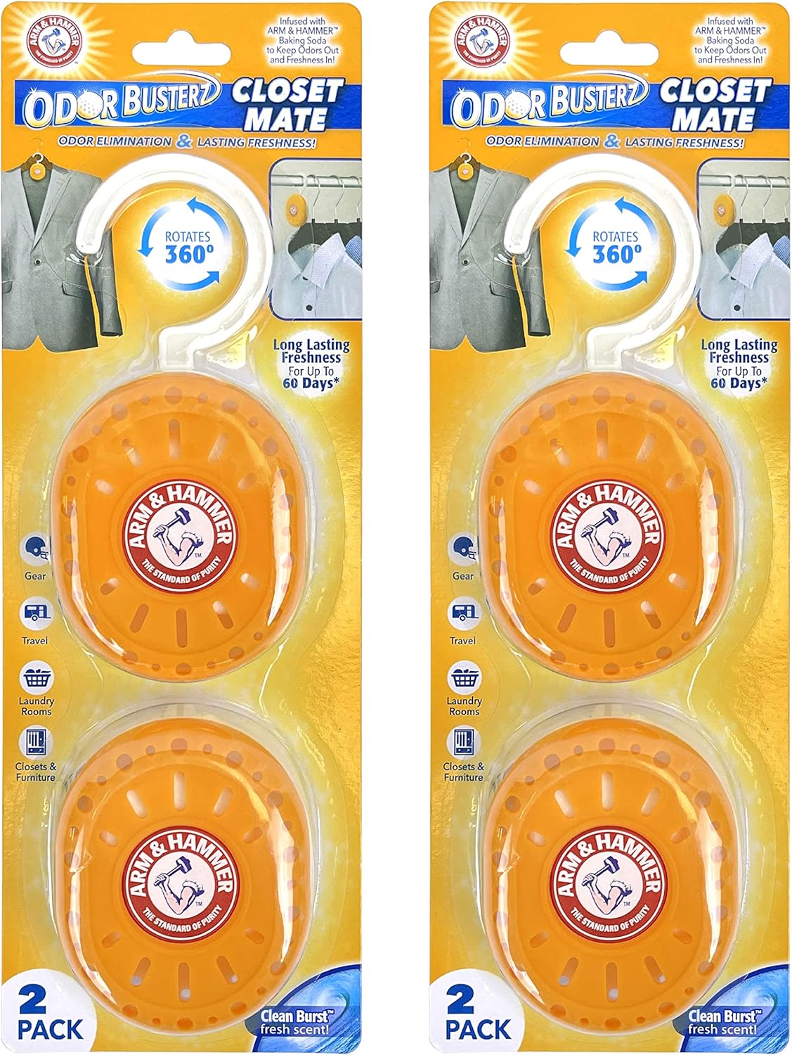 Arm & Hammer Odor Busterz Closet Mate, 4 Count Deodorizer