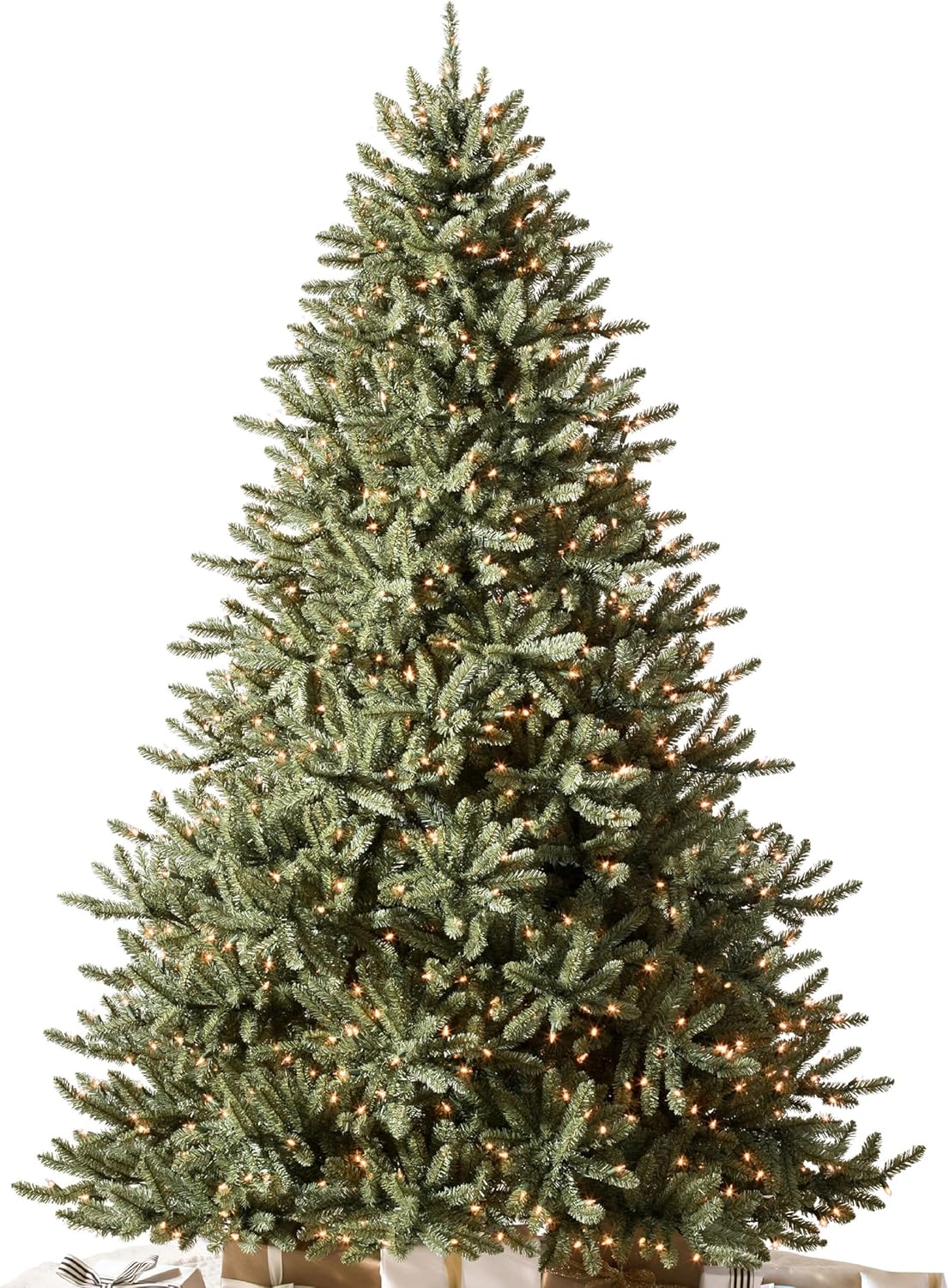 Balsam Hill 4.5ft Pre-Lit Classic Blue Spruce - Artificial Christmas Tree with 300 Clear Incandescent Lights, Easy Plug Technology, Premium Stand & Storage Bag for Indoor Holiday Decorating