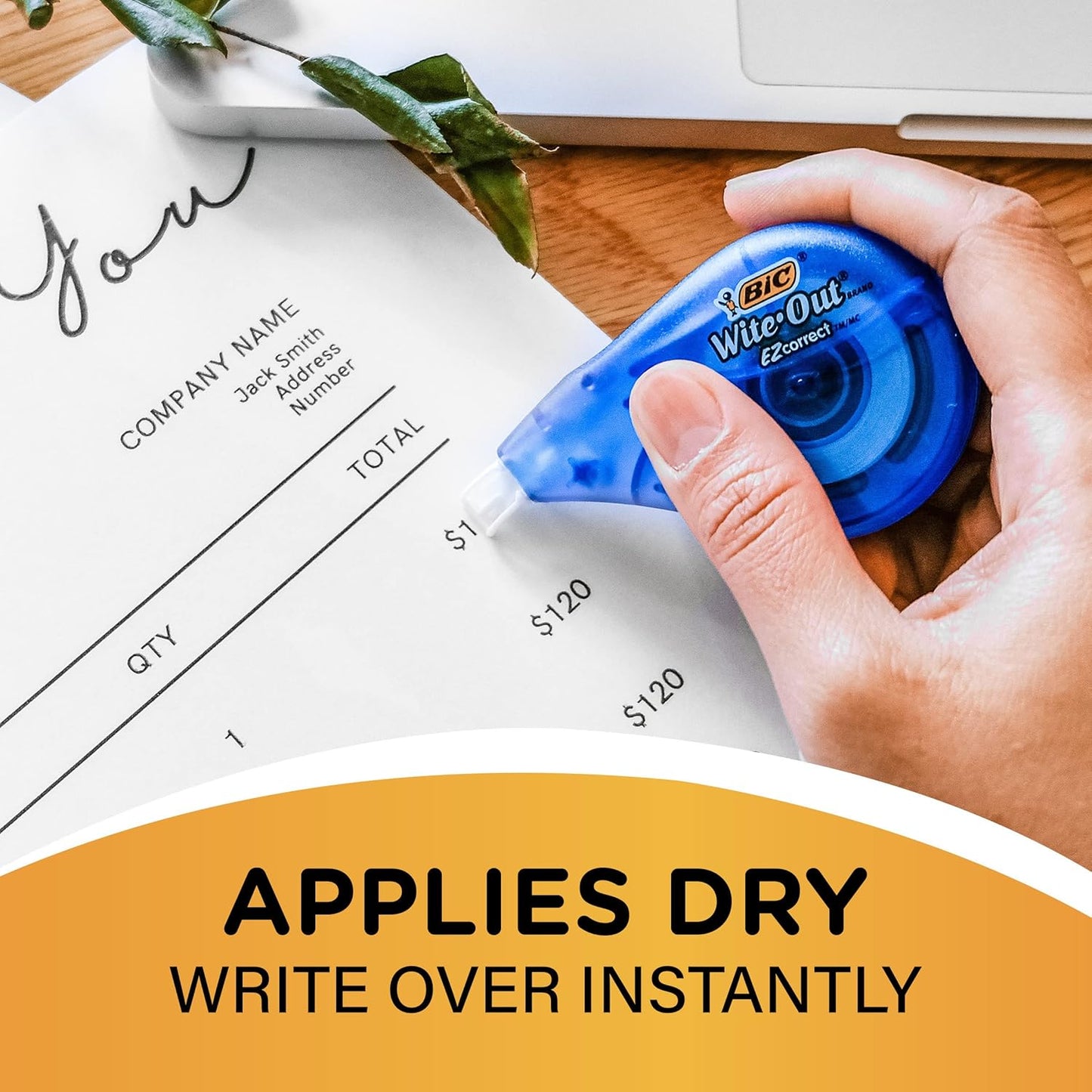 BIC Wite-Out Brand EZ Correct Correction Tape, 19.8 Feet, 4-Count Pack of White Correction Tape, Fast, Clean and Easy to Use Tear-Resistant Tape Office or School Supplies