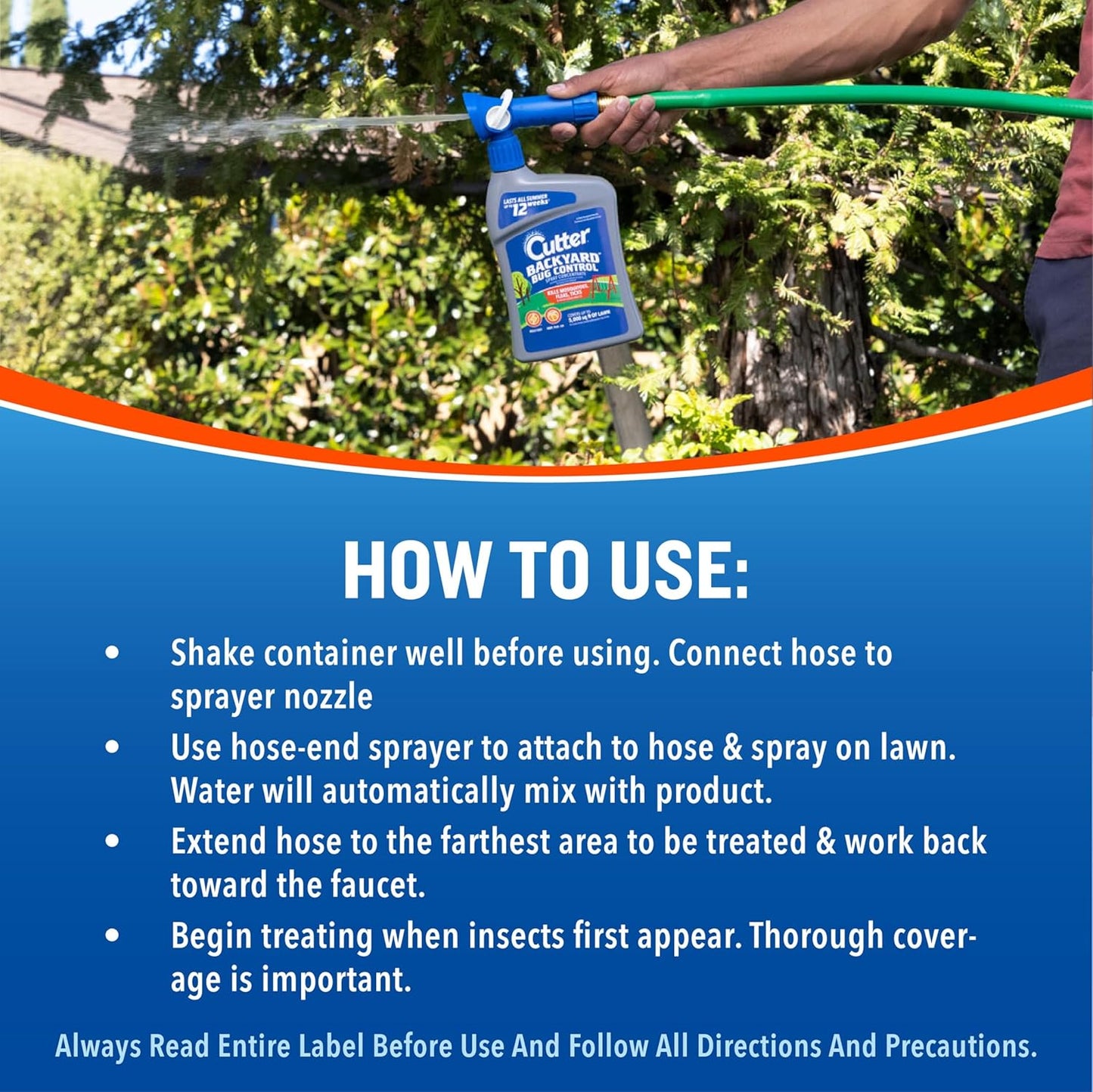 Cutter Backyard Bug Control Spray Concentrate (2 Pack), Kills Mosquitoes, Fleas & Listed Ants, 32 fl Ounce