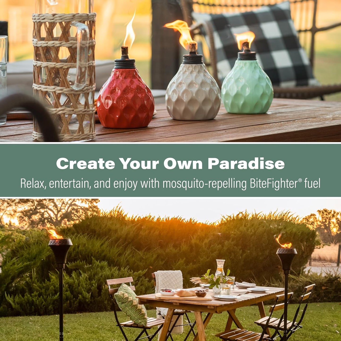 TIKI BiteFighter Mosquito Repellent Torch Fuel - 1 Gallon (128 oz.), Citronella & Cedar Formula for Mosquito Repellency, Easy Pour Bottle, Use with Torches & Table Torches, Outdoor & Backyard Use