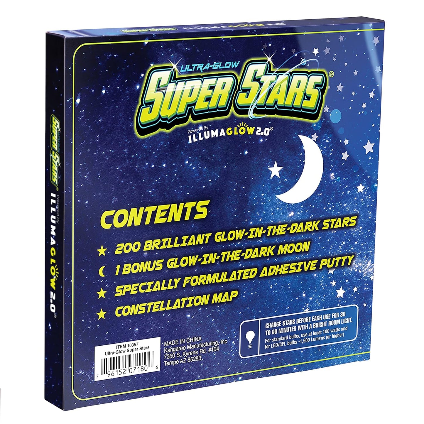 Glow in The Dark Stars - Includes Installation Material and Star map, 200 Glowstars, Only Glow Stars Powered by Our Trademarked Illumaglow2.0