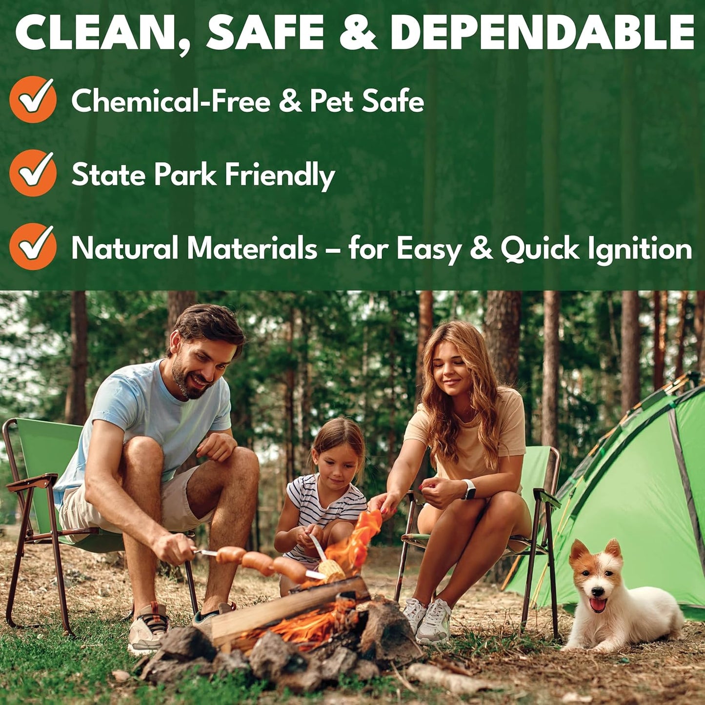 Superior Trading Fire Starter Pods in Plastic Bucket - Fire Starters for Campfires, BBQ, Grill, Pit, Wood Stove & Charcoal Starter, 15-20-Min Burn, 50 Extra Large Pods, USA Made, Brown, 3 Lbs