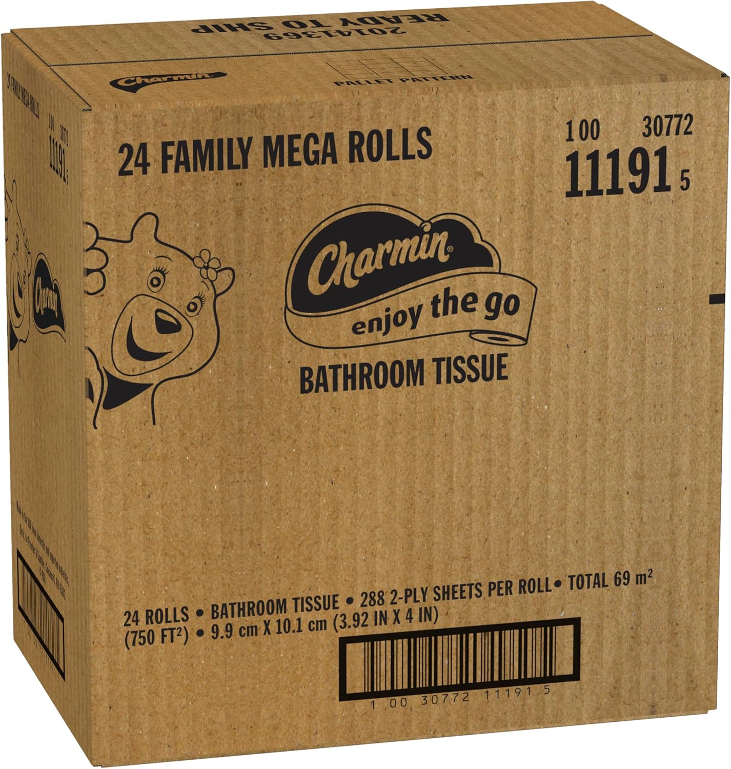 Charmin Ultra Soft Cushiony Touch Toilet Paper, 24 Family Mega Rolls = 123 Regular Rolls