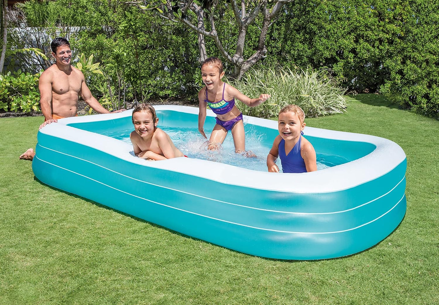 INTEX 58484EP Swim Center Inflatable Family Pool: 277 Gallon Capacity – 120" x 72" x 22" – Blue
