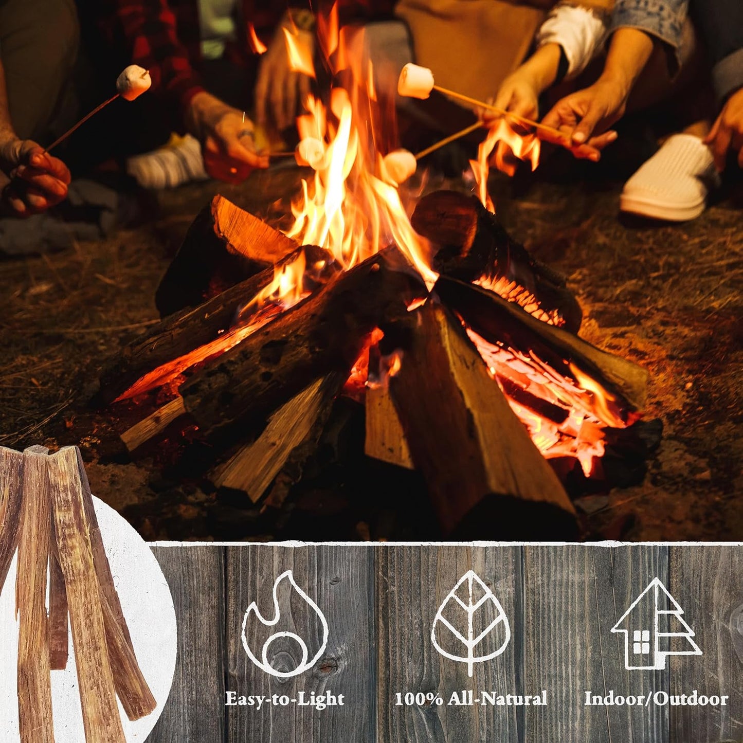 Fatwood Fire Starter Sticks 10lb Box - Indoor or Outdoor All Natural Pine Fire Starters for Campfires, Fireplace, Firepit, Wood Stove, or BBQ Grill - Kindling Wood Firewood Lighter by Pure Garden