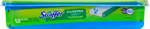 Swiffer Sweeper Wet Mopping Pad Refills for Floor Mop with Febreze Lavender Scent, 12 Count (Packaging May Vary)