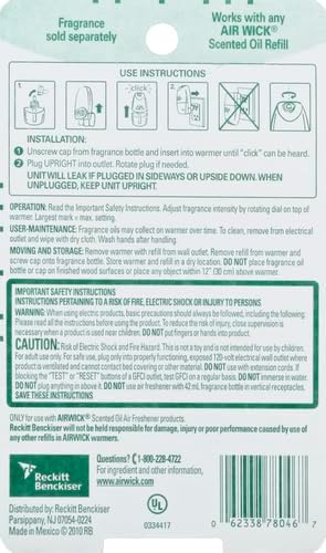 Air Wick plug in Scented Oil Warmer, White, 1 Count, Essential Oils, Air Freshener