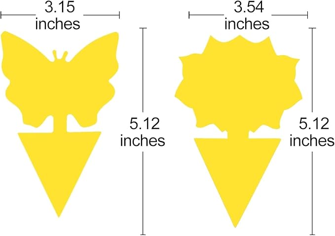 64 Pcs Sticky Trapz for gnat, Yellow Stick Traps for Plants, Fungus gnat Traps Double Side with Shovel, Indoor Safe for Gnat, Fruit Fly, White Fly, Aphid, Leaf Miner - Cart Shape